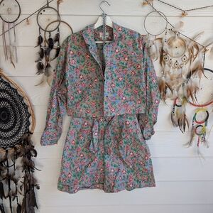 Reyn Spooner Multicolor Floral Blazer Shorts Set S